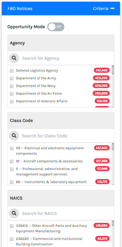 Filter Criteria
